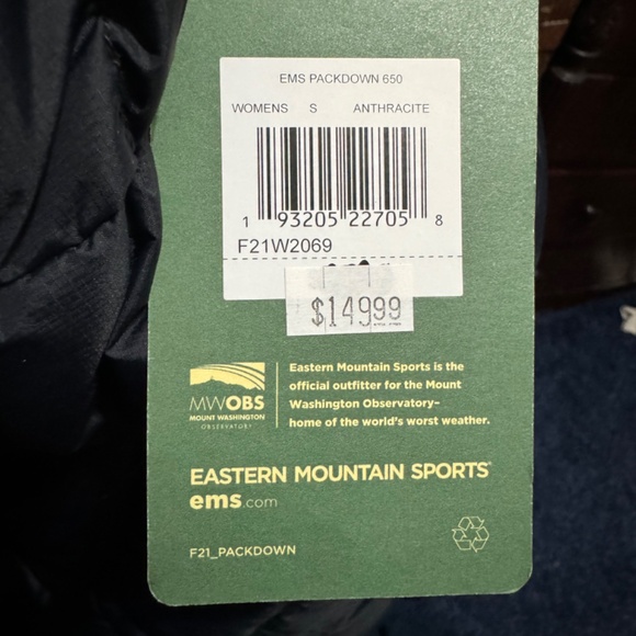 EMS Women's PUFFER PackDown 650 Jacket - Small NWT (Navy/Gold) - Picture 12 of 12